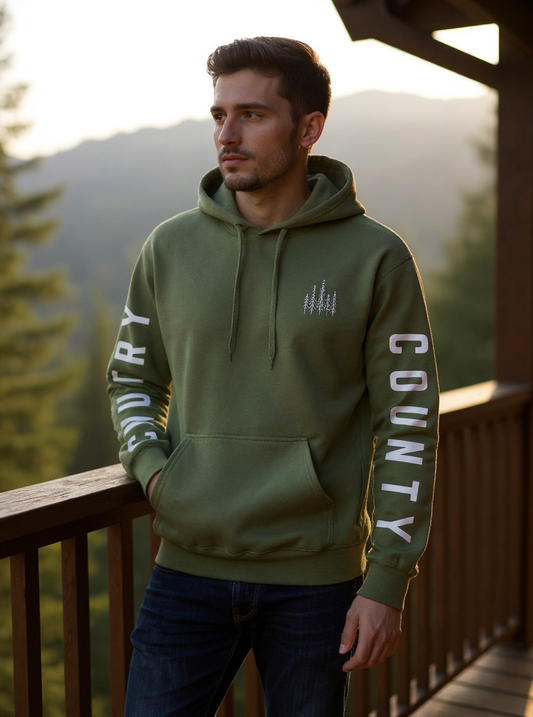 Country County Military Green Hoodie