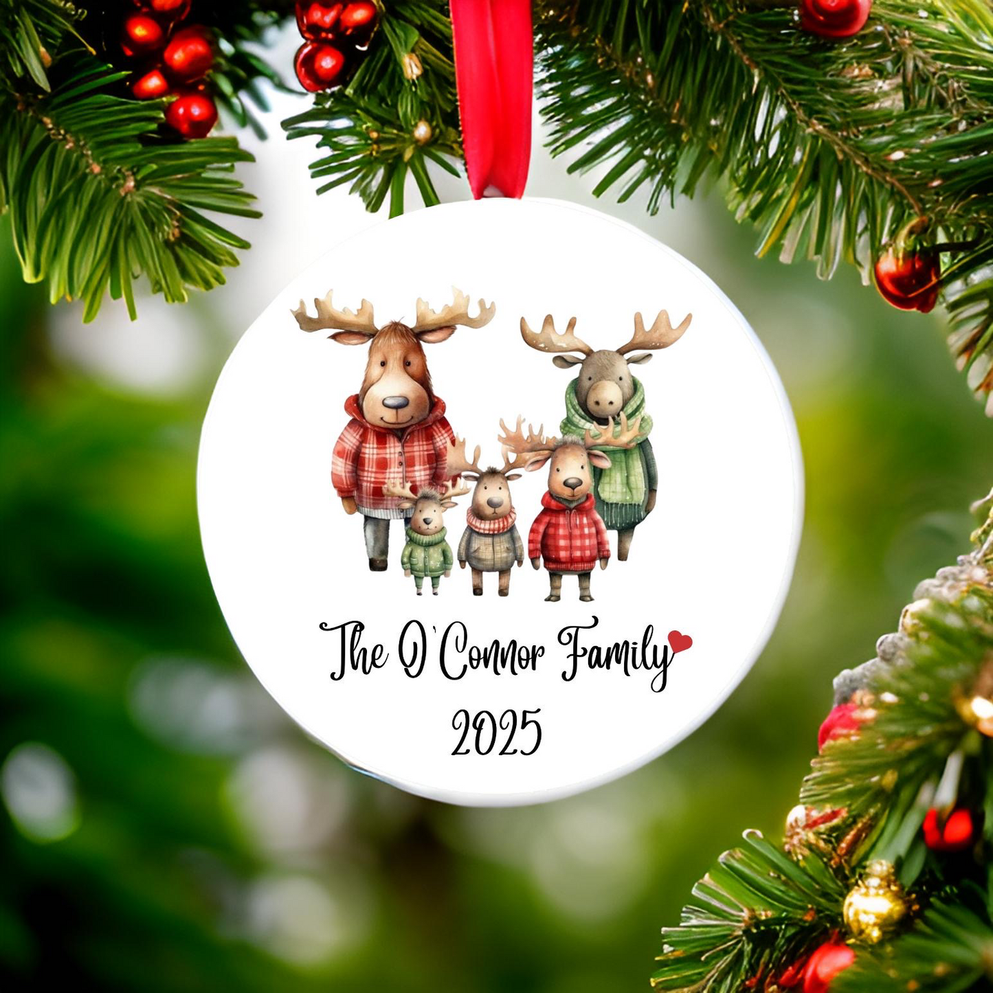 Moose Family Of 5 Ornament