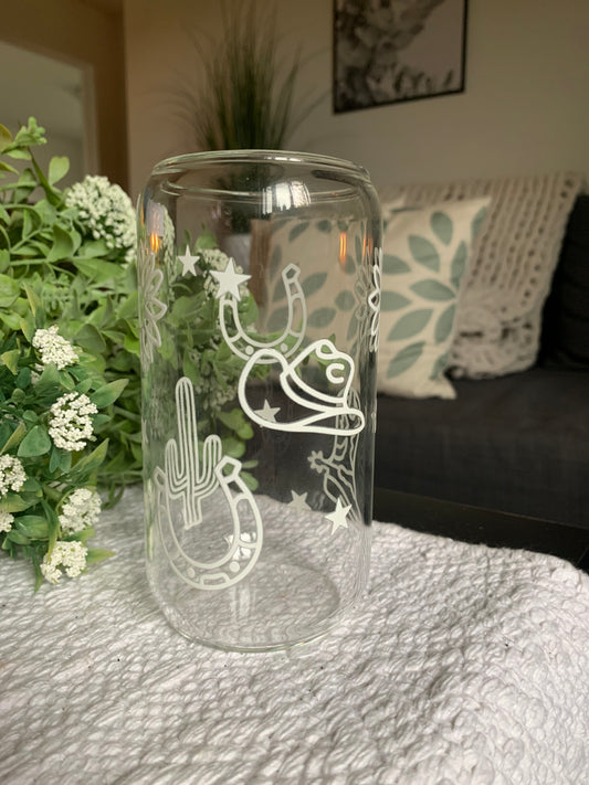 Yee Haw Drinking Glass
