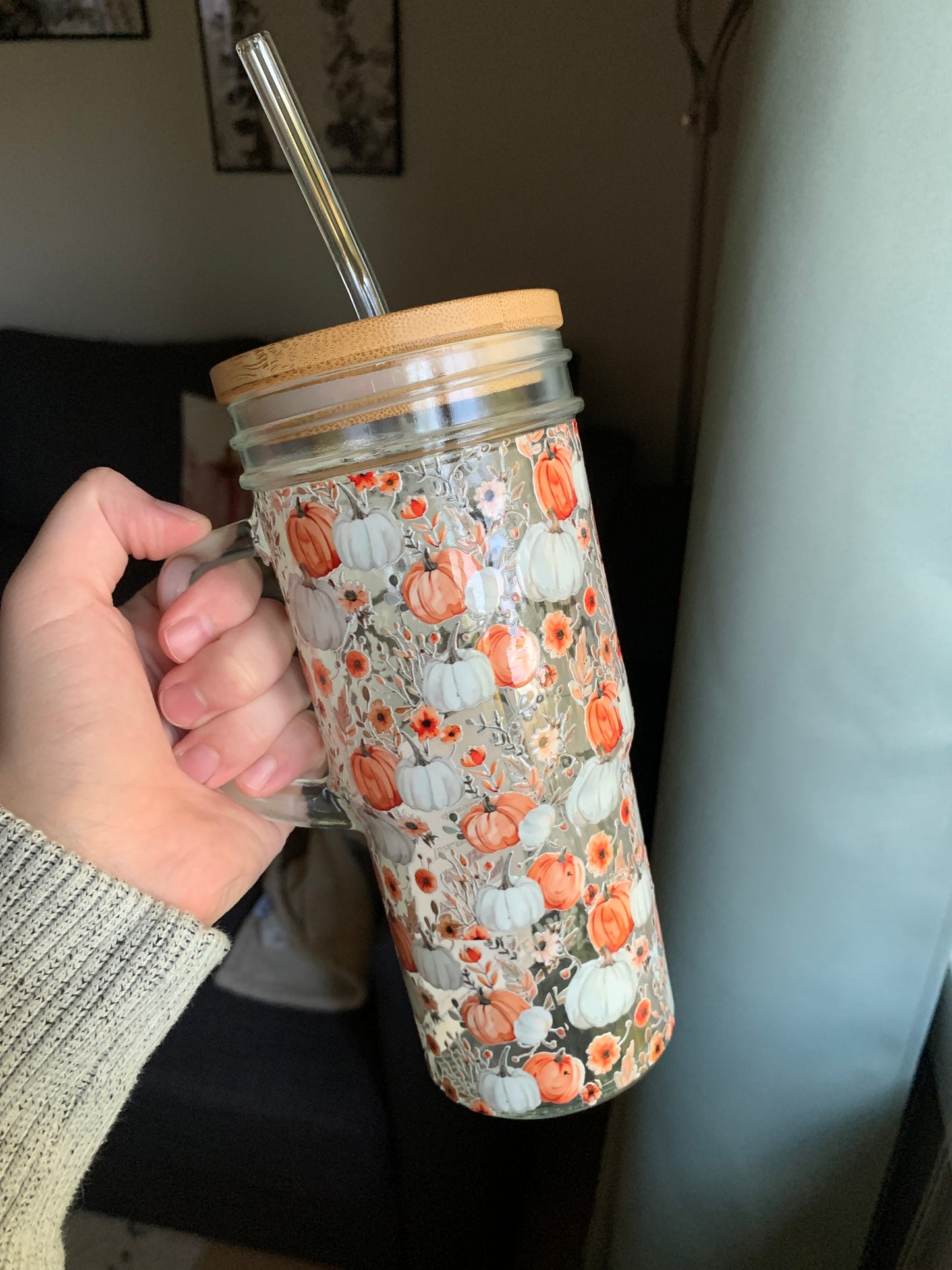 * Pumpkin Patch, 24oz Glass Tumbler