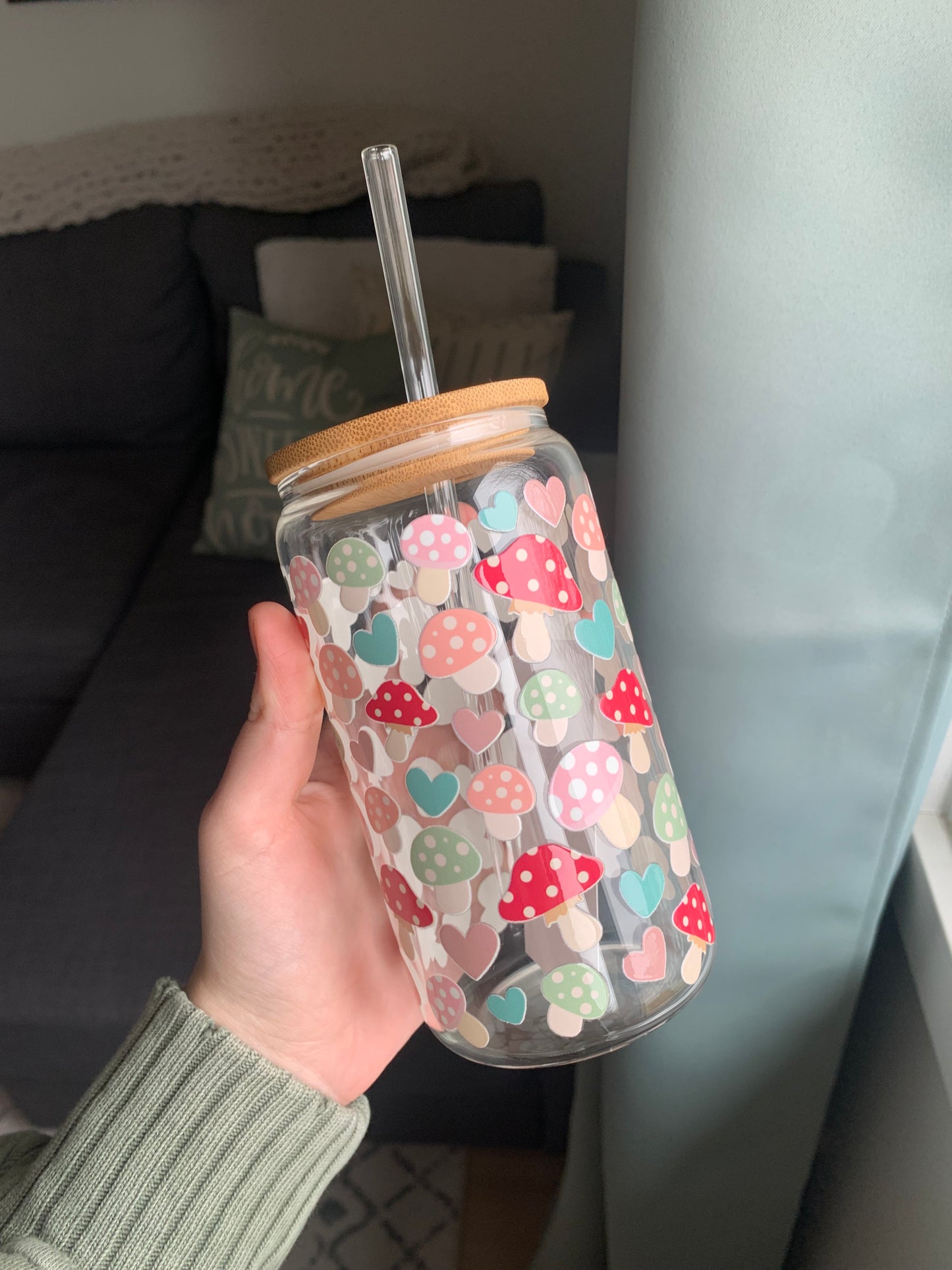 Mushroom Love, 16oz Glass Tumbler