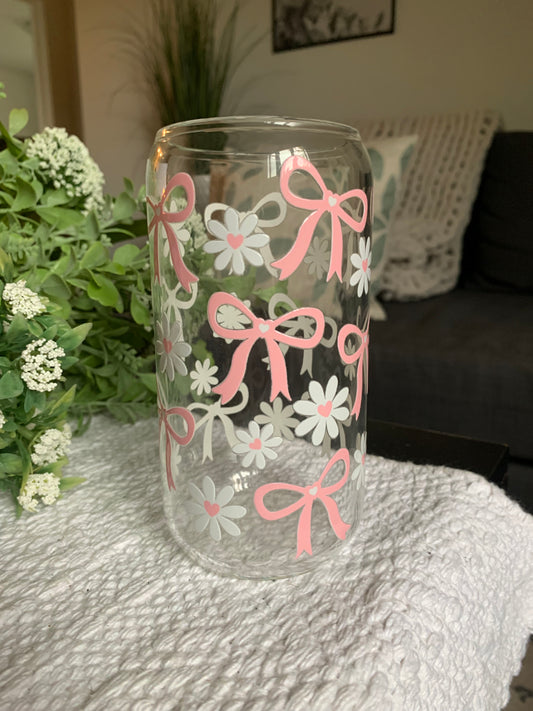 Pretty Bow Era Drinking Glass