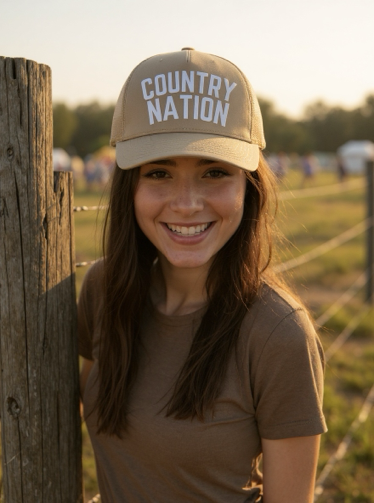 Country Nation Khaki Trucker Hat