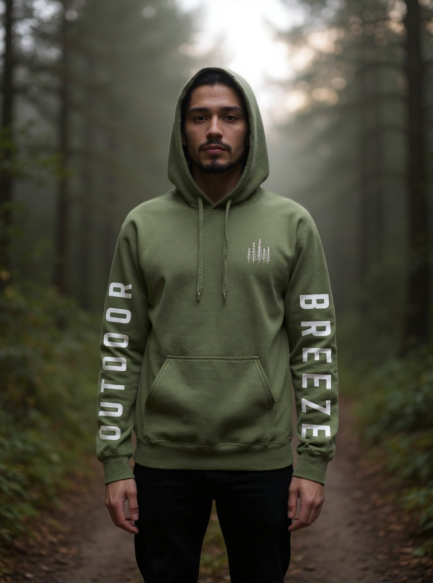Outdoor Breeze Military Green Hoodie