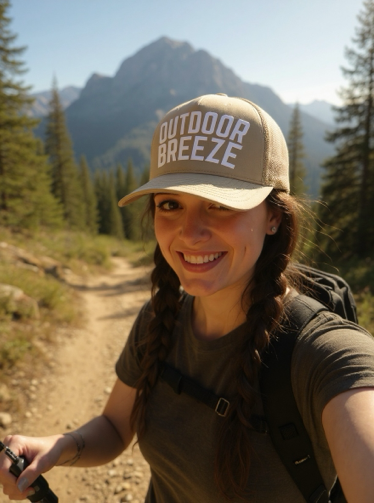 Outdoor Breeze Khaki Trucker Hat