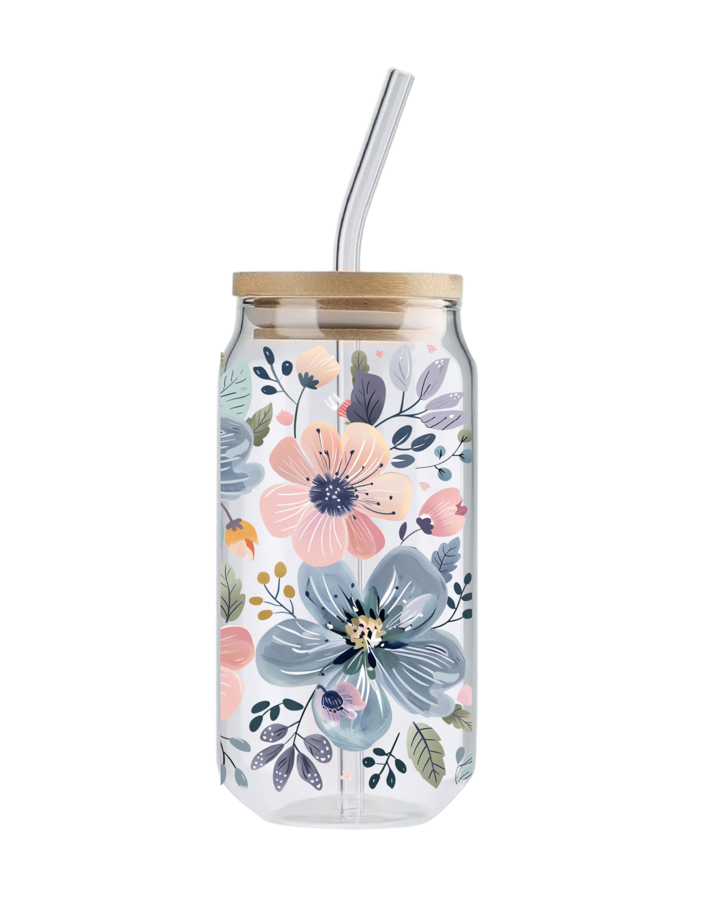 Pastel Wildflowers Glass Tumbler