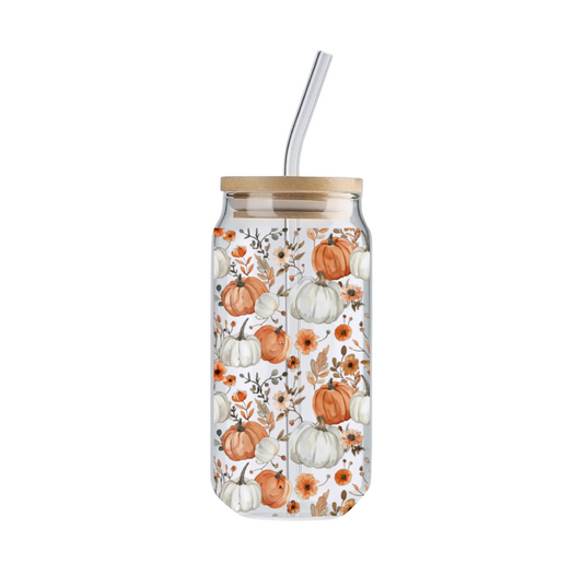 * Pumpkin Patch, 16oz Glass Tumbler