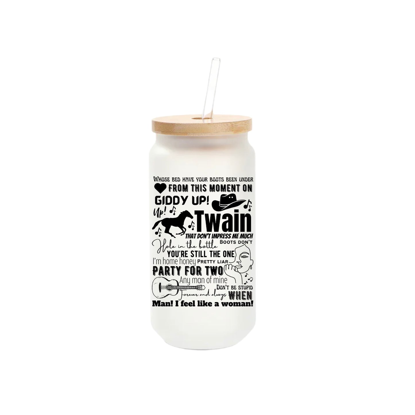 Shania Twain, 16oz Frosted Glass Tumbler