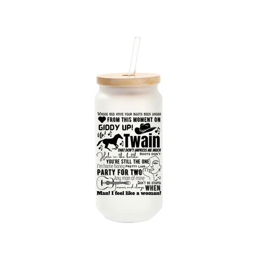 Shania Twain, 16oz Frosted Glass Tumbler