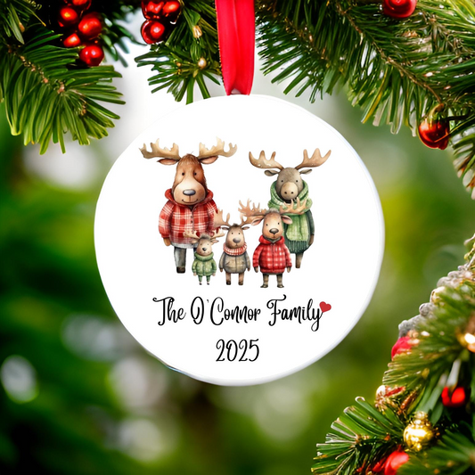 Moose Family Of 5 Ornament