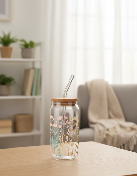 Dainty Wildflowers Glass Tumbler