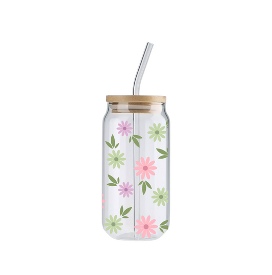 Flowers In The Wind, 16oz Glass Tumbler