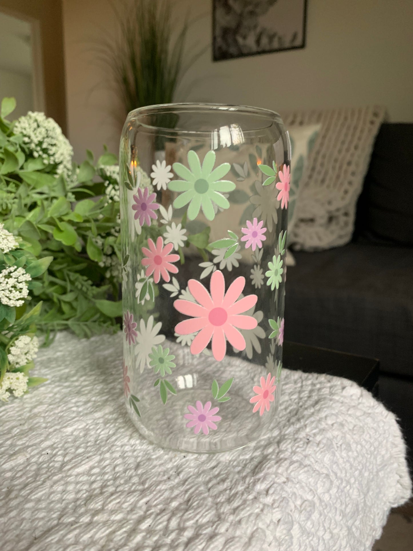 Flowers In The Wind Drinking Glass