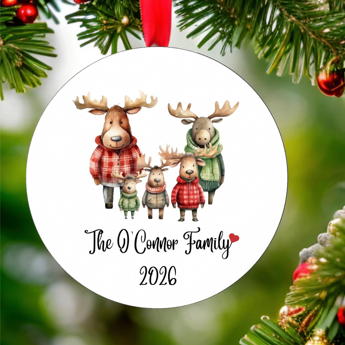 Moose Family Of 5 Ornament