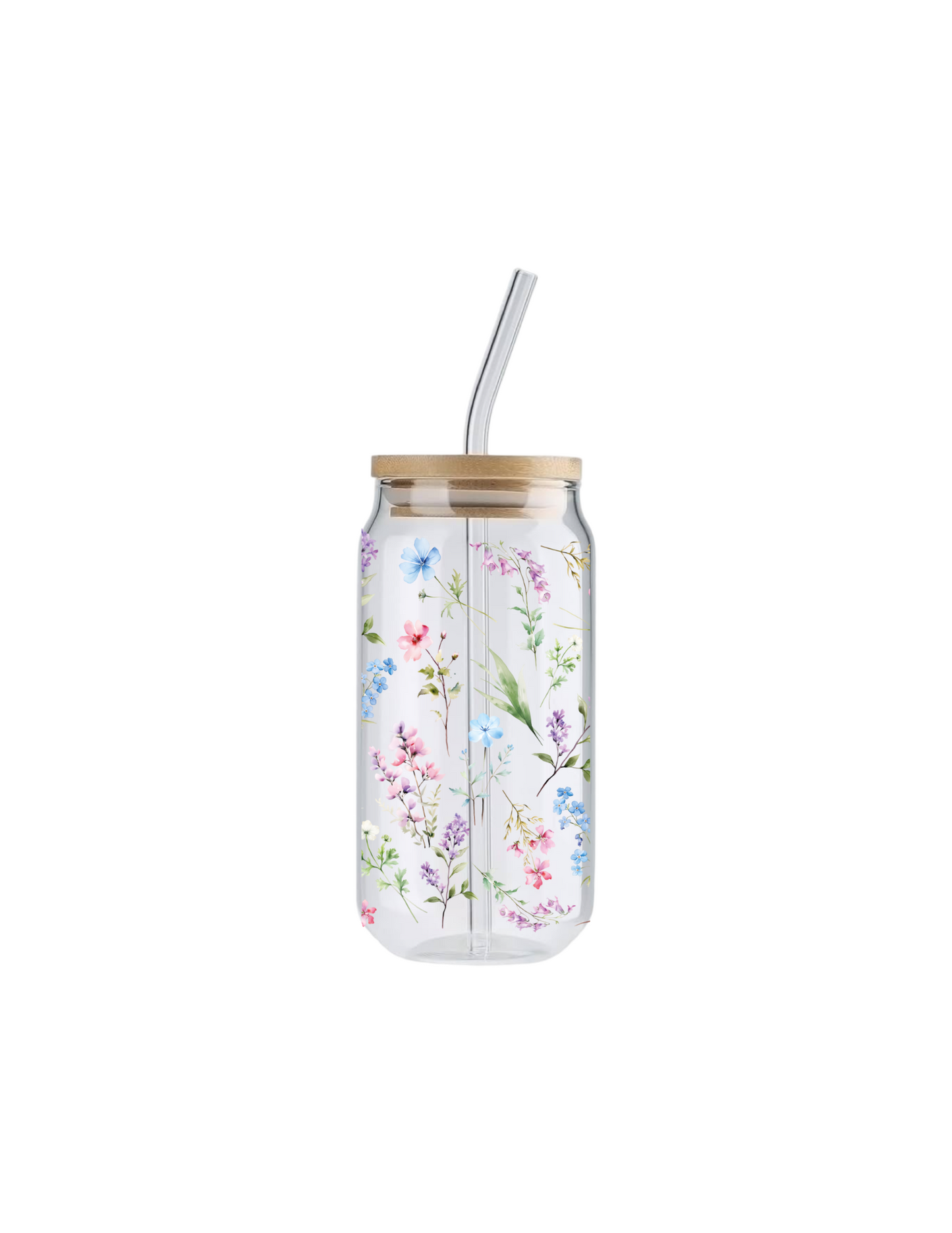 Summer Blooms, 16oz Glass Tumbler