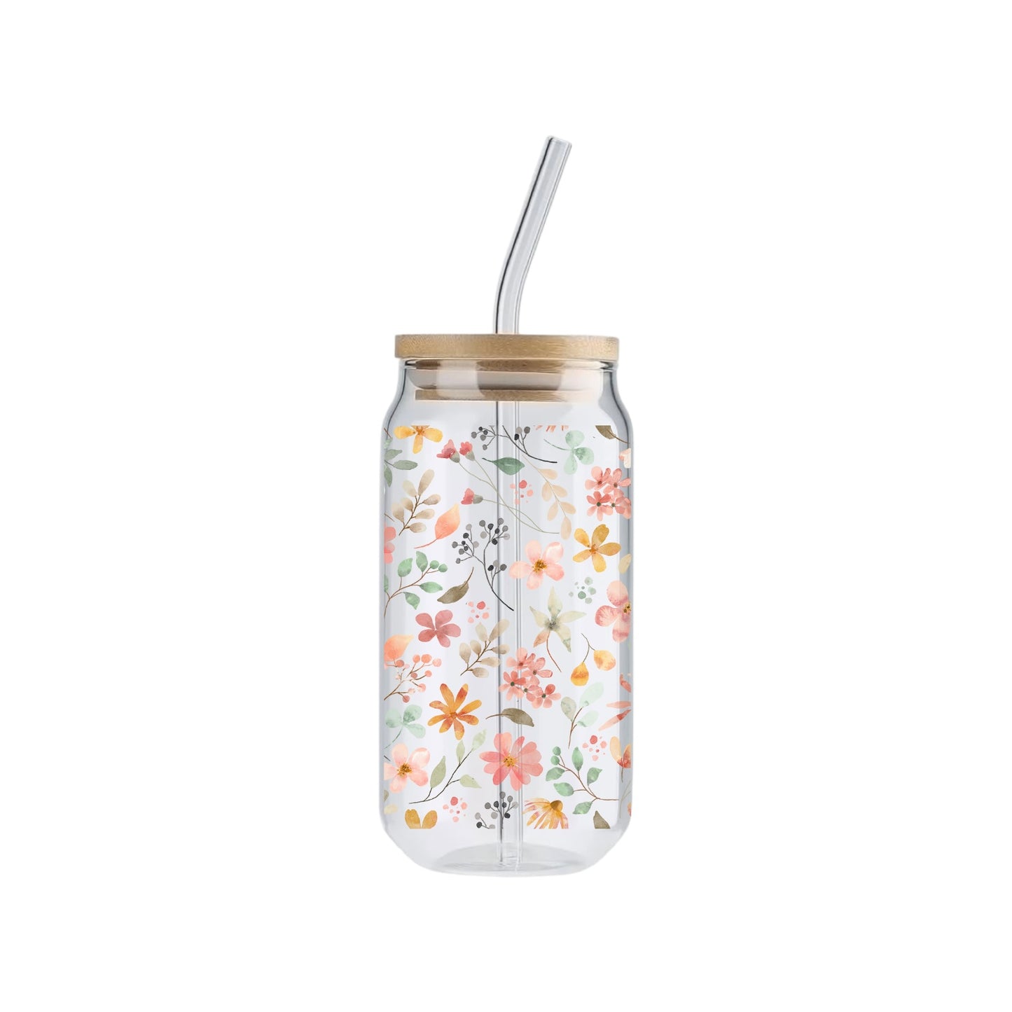 May’s Flowers, 16oz Glass Tumbler