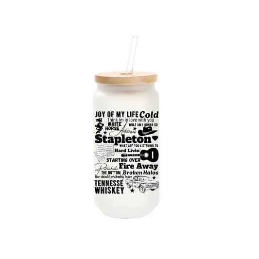 Chris Stapleton, 16oz Frosted Glass Tumbler